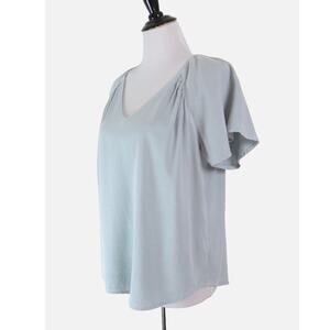 Anthropologie Maven West Size S Tencel Blend Tee Fringe Light Blue